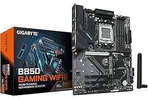 GIGABYTE B850 Gaming WIFI6 Carte Mère - AMD Ryzen 9000 Series CPUs, VRM numérique 6+2+2 Phases, jusqu'à 8200MHz DDR5 (OC), 1xPCIe 5.0 + 2xPCIe 4.0 M.2, LAN GbE, WiFi 6, USB 3.2 Gen 2