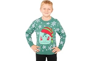 Pokemon Jungen Pullover, Kuscheliger Weihnachtspullover Kinder - Anime Geschenke für Jungen