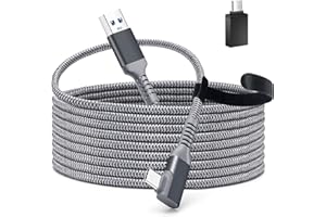 Câble pour Oculus Quest 2 Link, TOTU 16FT USB 3.2 Gen 1 vers Type C Link Câble Compatible pour Oculus Quest, Transfert de Données Haute Vitesse et Charge Rapide