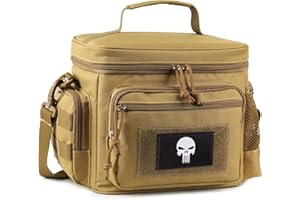 BUNNYCHIC Borsa Pranzo per Uomo, Borsa Termica Tattica con Sistema MOLLE – Isolata, Impermeabile, Anti-Perdite – per Uomo/Donna, Perfetta per il Lavoro, Pic-Nic e Attività All’Aperto con Tracolla Regolabile