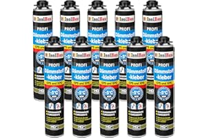 Isolbau B2 Dämmstoffkleber - 10 x 750 ml Perimeterkleber für EPS- & XPS-Platten - 1K PU-Klebeschaum für Fixieren und Isolieren