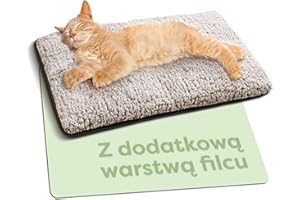 KNUPIS Samonagrzewający się Koc dla Kotów i psów 60x45cm - Miękki i przytulny koc dla kota - Redukcja hałasu - Pokrowiec nadający się do prania - Z antypoślizgowym spodem (brązowy)