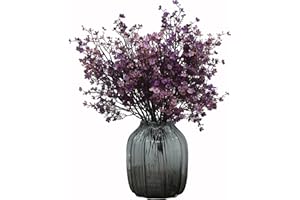 JAKY-Global Artificial Flowers, Pack of 6 Dried Fake Silk Flowers, Babysbreath Plant Decoration for Wedding, Bouquets, Home, Garden, Party, Flower Decoration (Autumn Purple)