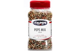 ITALPEPE ROMA 1969 Italpepe, Pepe Mix Grani, Ideale per Dare un Sapore Leggermente Piccante ai Tuoi Piatti, Ottimi per Piatti a Base di Pesce e Secondi, Funghi, Salse e Zuppe, Confezione 250 gr