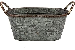 ‎BLÜMELHUBER Blümelhuber Verzinkte Wanne - Schale zum Bepflanzen - Garten Deko Draußen - Wasserwanne Miniteich Balkon Deko (30cm)