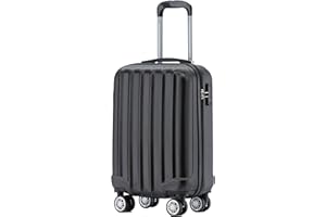 BEIBYE TSA-Schloß 2080 Hangepäck Zwillingsrollen Reisekoffer Koffer Trolley Hartschale Handgepäck M(Boardcase) (Schwarz, M)