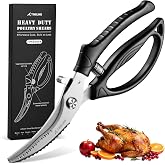 Professional Kitchen Scissors: Sharp Bird Scissors with Lock and Spring, Suitable for Chicken, Fish, Meat, Bones and Vegetabl