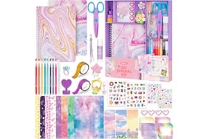 MUEZDUR 2 Pack DIY Journal Kit for Girls, Journaling Diary Toys for ages 8-13, Arts and Crafts Birthday Stationary Set Gifts for Teen Girls Ages 8 9 10 11 12 13 14 Year Old