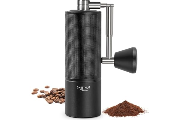 TIMEMORE Chestnut C3s PRO, moulin à café manuel, corps entièrement métallique, moulin à café manuel avec poignée pliante, pour Espresso et French Press, Noir