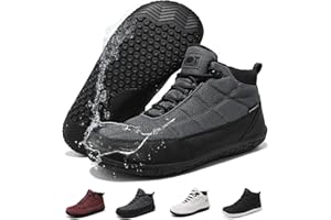 Wizshoe Scarpe Barefoot Donna Uomo Impermeabili Stivali Primaverili con Dita Larghe Barefoot Shoes Waterproof Stivaletti Camminare con Fodera Calda Comode Scarpe Sneakers Unisex 37-47EU