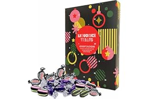 TOPLINE Assorted Liquorice Sweets Advent Calendar 2025-24 Days Christmas Countdown Calendar 2025 of Liquorice Toffe Candy Sweets 228g Great Christmas Gifts for Women, Secret Santa Gifts for Men