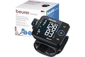 ‎BEURER Beurer BC 54 Handgelenk-Blutdruckmessgerät mit Inflation-Technologie, farbiger Risiko-Indikator, Arrhythmie-Erkennung, Handgelenksumfang 13,5-21,5 cm, mit App, Datenübertragung zu Apple Health und co.