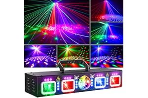 Ehaho 6 in 1 Disco Lights for Parties L2500, Disco Lights with Sound Activated, Party DJ Lights with DMX Controller, RGB & UV Strob Stage Lighting with for Parties Halloween Bar Rave Club Show