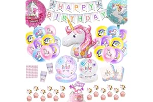 LOVEXIU Geburtstag Geschirr Set 133 Pcs,16 Gäste,Geburtstag Luftballon Deko,Partygeschirr Kindergeburtstag,Geburtstag Teller Und Becher Set,Servietten,Banner,Cake Topper,Geburtstagsparty Mottoparty Zubehör