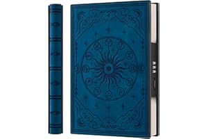 HWXBEN Diario A5 con lucchetto integrato, piatto a 180°, oroscopo con segno zodiacale in rilievo, morbida pelle PU, agenda perfetta per donne, uomini e adolescenti