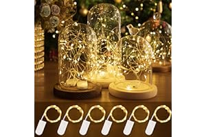 HXWEIYE 6 Packs Guirlande Lumineuse LED, 2.1m 20LEDs Blanc Chaud Guirlandes Lumineuses à Piles,Mini Guirlande Led Étanche Guirlande pour bouteille Chambre Noël Mariage Fête Jardin pot Mason Maison
