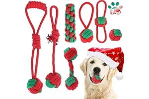WEOCAR 7 Pack Christmas Cotton Rope Toys for Small Dogs - Puppy Teething Rope for Teeth Cleaning and Chewing - Variety of Dog Tug Toys to Keep Puppy from Being Bored
