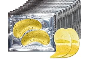 BABY MOLOVE 24 paires Patches Yeux,Gel Masque,Poches Sous Les Yeux Patch Yeux anti Cernes en Gel Sous Les Yeux Masque Collagene à Effet Hydratant et AméLiorer Les Rides et Ridules Soins Des Yeux(Ciel étoilé doré)