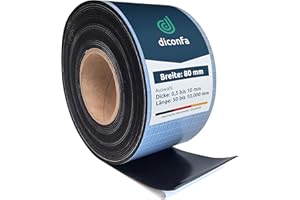 diconfa Gummistreifen SELBSTKLEBEND 80mm 8cm breit - WÄHLBAR - Dicke: 1mm bis 10mm - LÄNGE: 0,05m bis 10m ==> 100mm (10cm) lang, 2mm stark - Gummimatte Meterware - stark klebend