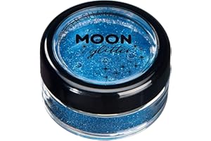 ‎MOON GLITTER Fein Glitterstreuer von Moon Glitter - 100% kosmetische Glitzer für Gesicht, Körper, Nägel, Haare und Lippen - 5g - Blau