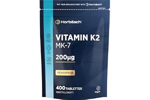 Vitamin K2 MK7 200mcg - Menakinon - 400 Tabletter Veganska
