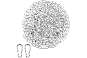 HonQiShiMY Chaîne en acier inoxydable 304 de 5 mètres,2mm Chaîne de Sécurité en inoxydable, Maillons Soudés en Acier, pour clôtures de jardin, enclos pour chiens, Chaînes de Levage