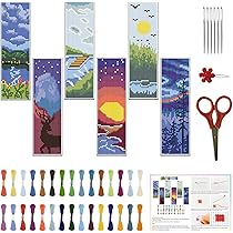 FREEBLOSS Kreuzstich Lesezeichen - 6 Set Ozean Design