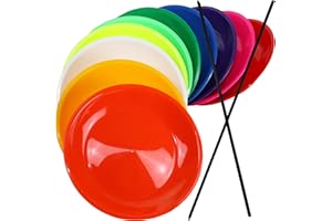 SCHWABMARKEN Piatti da giocoliere Colorati con Bacchetta in Legno o con Bacchetta in plastica, Vari Colori e quantità Differenti, Venduto