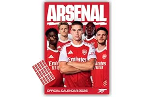 DANILO PROMOTIONS LTD Arsenal Calendar 2026 Official A3 Wall Calendar Football Gift Present with Free Organising Stickers Included