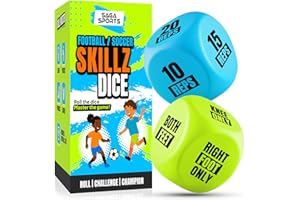 Saga Sports Skillz Training Portable Dice (2-Pcs) – Fun Football Game with football dice to build football skills |Ideal Football Gifts for Boys & the Best Gifts for Teen Boys & Beginners