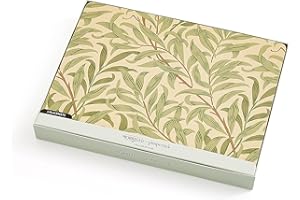 PORTMEIRION Mantel individual Pimpernel American, juego de 6, diseño de rama de sauce, color: verde