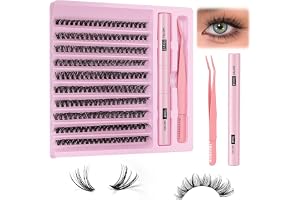 BUTBU 200 st lösögonfransar Ciuffetti-set, Segmentering Te Cluster Lashes, 50d Curl Volymlösa Ögonfransar, För DIY och Personligt och Hemmabruk, Med Ögonfranslim, Pincett (Stil C)