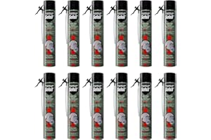 AERREGI Schiuma Poliuretanica Manuale – Set da 6 o 12 Pezzi – Alta Espansione, Isolante Termico e Acustico, Forte Adesione su Cemento, Legno, Metallo – Uso Interno ed Esterno (12)