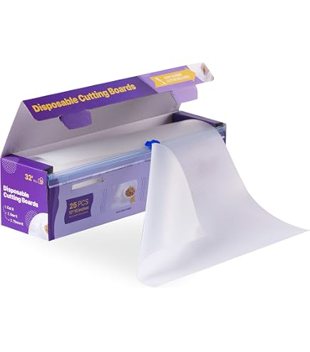 ZVP Disposable Cutting Boards 30 Pack | Collapsible Sheets With Sides | Flexible Plastic Mats 17"x12"