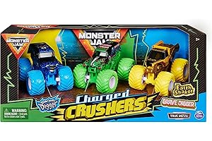 Monster Jam (pressofusa, Set di 3 macchinine Giocattolo Ground Shaker, El Toro Loco e Blue Thunder, Scala 1:64 (Stampate a iniezione), Colore, 6053858