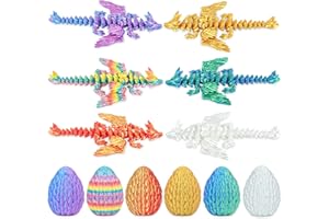 Balkwan Drachen Eier Geschenkset mit Mini Flügeldrachen Überraschung 3D Gedrucktes Artikuliertes Kristallspielzeug Ostern Weihnachten Geschenk für Kinder Jungen Mädchen 6 Stück