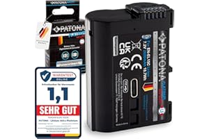 PATONA PLATINUM EN-EL15C Batteria 2600mAh USB-C compatibile con Nikon 1 V1 D7000 D7100 D7200 D7500 D500 D600 D610 D750 D780 D800 D810 D850 Z5 Z5II Z6 II III Z7 Z7II Z8 ZF EN-EL15 EN-EL15b