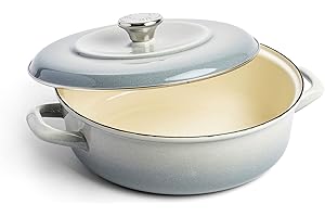 Merten & Storck 1873 Galaxy Grey Braiser, hierro esmaltado alemán 4QT, color Gris