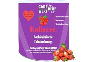 ‎CARE-WERT Zunehmen mit Care-Wert Energy ® hochkalorische Trinknahrung Erdbeere 300g Pulver für 10 Trinkmahlzeiten a 200 ml, 3-4 kcal pro g, Weight Gainer, verschiedene Geschmackssorten verfügbar (Erdbeere)