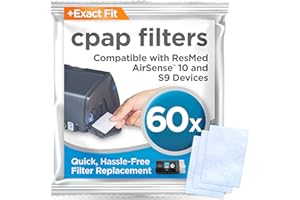 RESPLABS MEDICAL INC. resplabs CPAP Filters Compatible with The ResMed AirSense 10, AirCurve 10 & S9 Machines - Standard Disposable Filter Replacements (60 Count (Pack of 1))