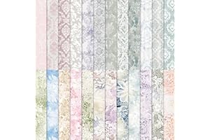 MTBRICEY 48 Hojas Papel Scrapbooking Patrón de Barroco Papel Decorados para Álbumes de Recortes 24 Diseños Papel Acuarela,6"X6" Festival Papel Decorativo para Hacer Tarjetas Materiales Scrapbook DIY Decoupage
