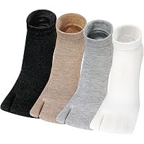 Calzini Tabi Con Due Dita Per Uomo - Modello Infradito In Cotone Traspirante, Colore Grigio Chiaro - copertina