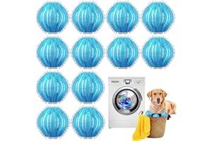 WOLMIK Pet Hair Remover for Laundry - 12 PCS Dog Hair & Cat Hair Remover Lint Balls for Washing Machine, Reusable Pet Hair Fur Catcher for Laundry Washing, Laundry Balls Set for Pet Hair Removing