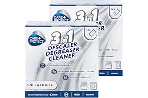 CARE + PROTECT Care+Protect 3 in 1 Washing Machine - Dishwasher Cleaner - Limescale Remover - Degreaser - Hygienic Cleaner - Universal - 24 Months Supply - Maxi Pack