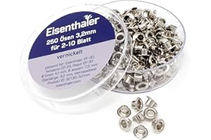 Eisenthaler 250 Ösen SET30-3,2mm, vernickelt für 2-10 Blatt