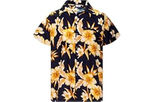 King Kameha Men's Beach-Shirt Short-Sleeve Casual-Button-Down Hawaii-Vacation