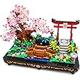 OundarM Mini Japanese Sakura Courtyard Bonsai Building Blocks Set, Cherry Blossom Botanical Collection with Torii Building Set for Kids 6+, Adults(1286 Pcs)