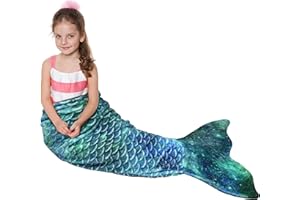 Catalonia Classy Koc w kształcie ogona syreny, płetwy, koc na sofę, na wszystkie pory roku, śpiwór polarowy, do domu, na zewnątrz, 155 x 51 cm