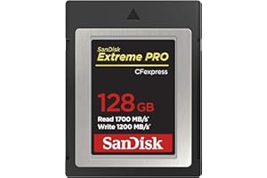 SanDisk Extreme PRO 128GB CF Express Card Type B, up to 1700MB/s, for RAW 4K video, Black