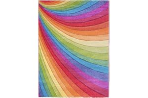 SrS Rugs® Candy Rainbow Rug - for Living Room, Lounge, Hallway, Kids Room, Playroom, Nursery - Boys & Girls - Hippy - Pride - Brighten Your Home (Rainbow, 80cm x 150cm)